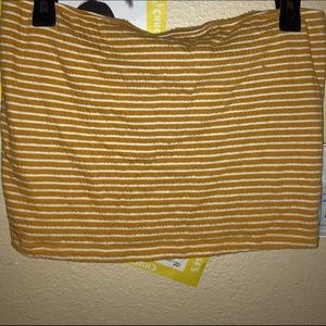 Yellow striped tube top